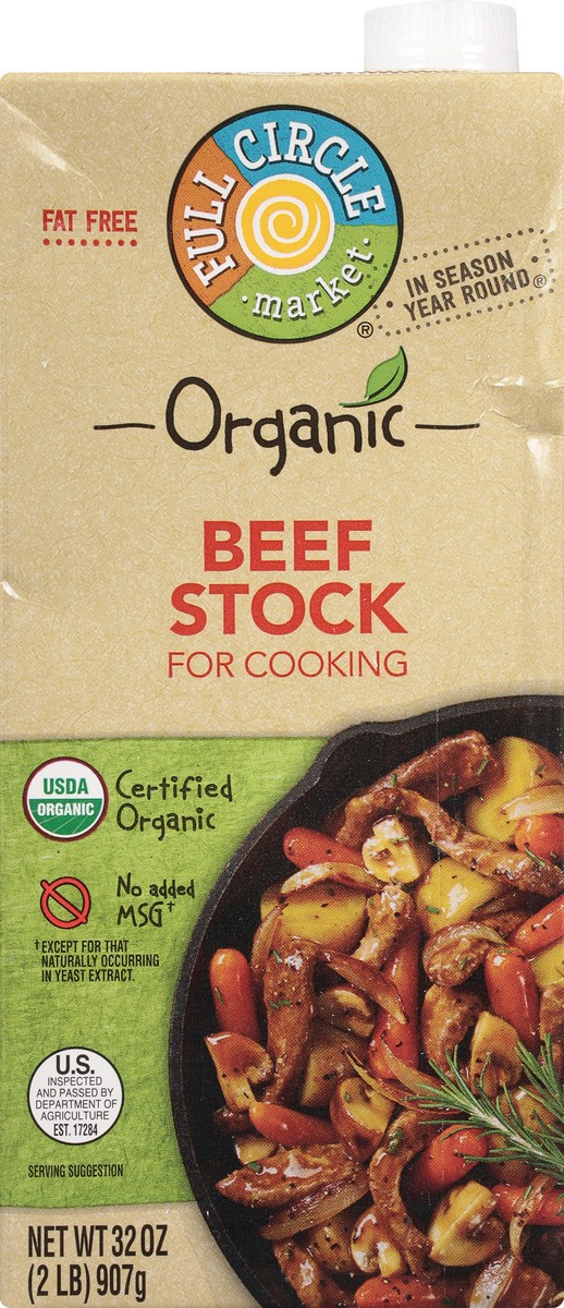 slide 3 of 9, Full Circle Market Organic Beef Stock for Cooking 32 oz, 32 oz