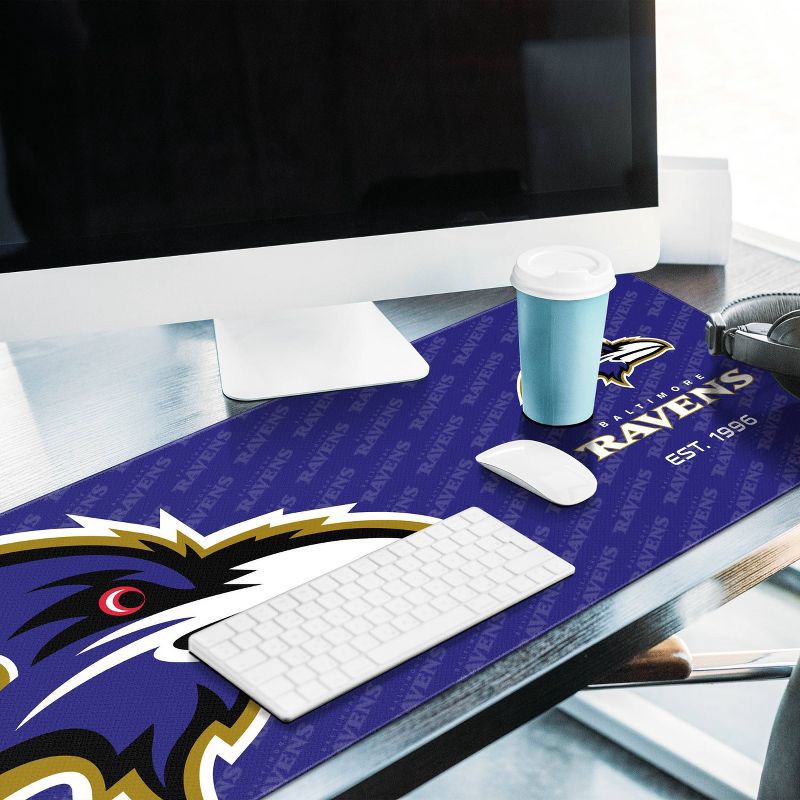 Nfl Baltimore Ravens Logo Series 31.5 X 12 Desk Pad : Target