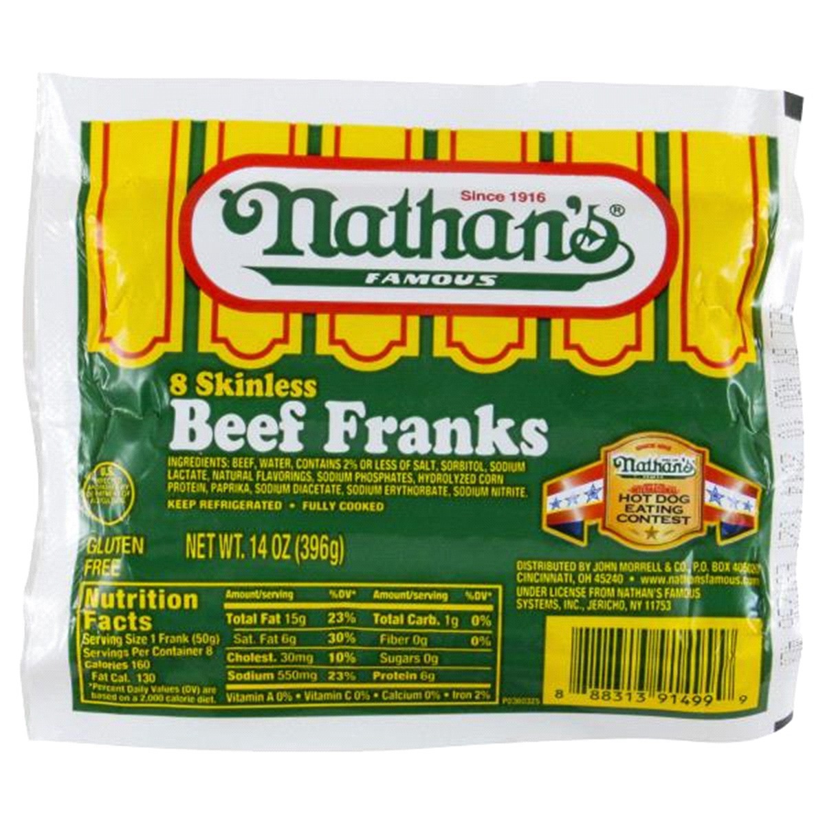 slide 1 of 5, Nathan's Beef Franks, 14 oz, 8 ct, 8 ct; 14 oz