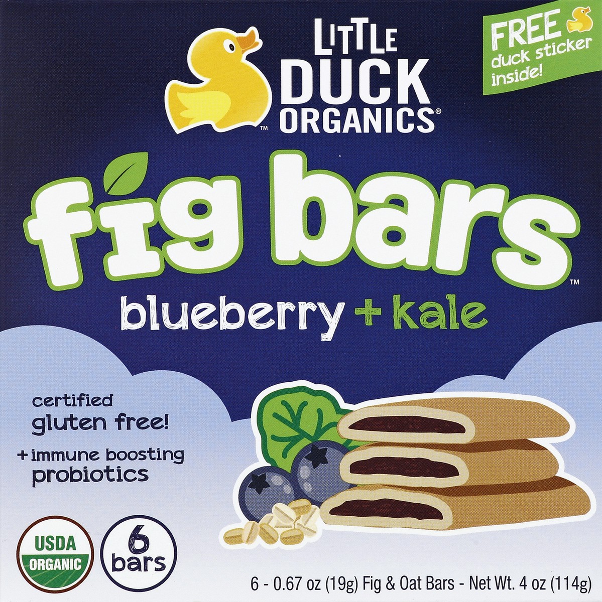 slide 4 of 4, Little Duck Organics Fig Bars 6 ea, 6 ct