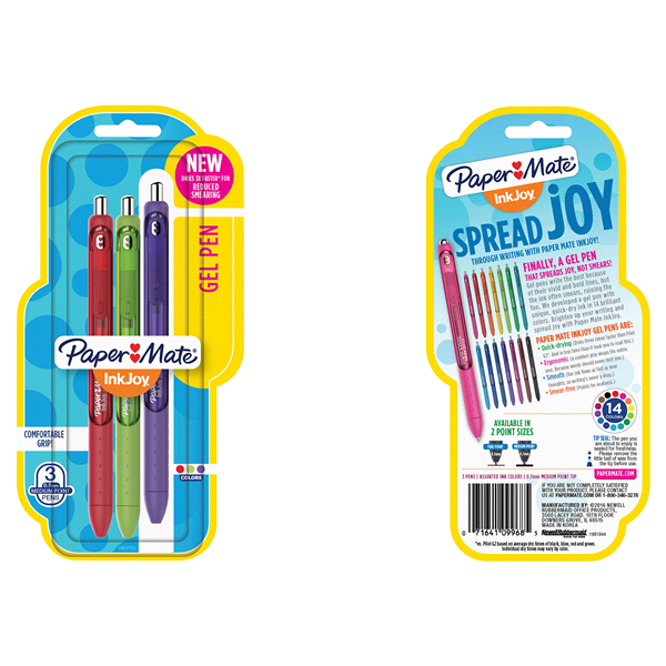 slide 1 of 1, Paper Mate Ink Joy 0.7 mm Medium Point Gel Pens, 3 ct