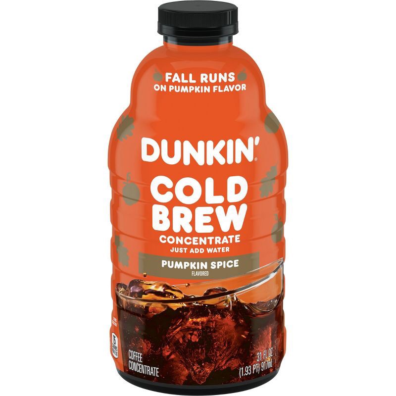 slide 1 of 6, Dunkin' Donuts Dunkin' Pumpkin Spice Flavored Cold Brew Coffee Concentrate - 31oz, 31 oz