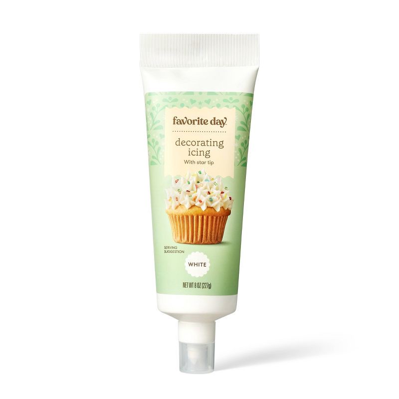 slide 1 of 3, Holiday White Decorating Icing with Built-in Tip - 8oz - Favorite Day™, 8 oz