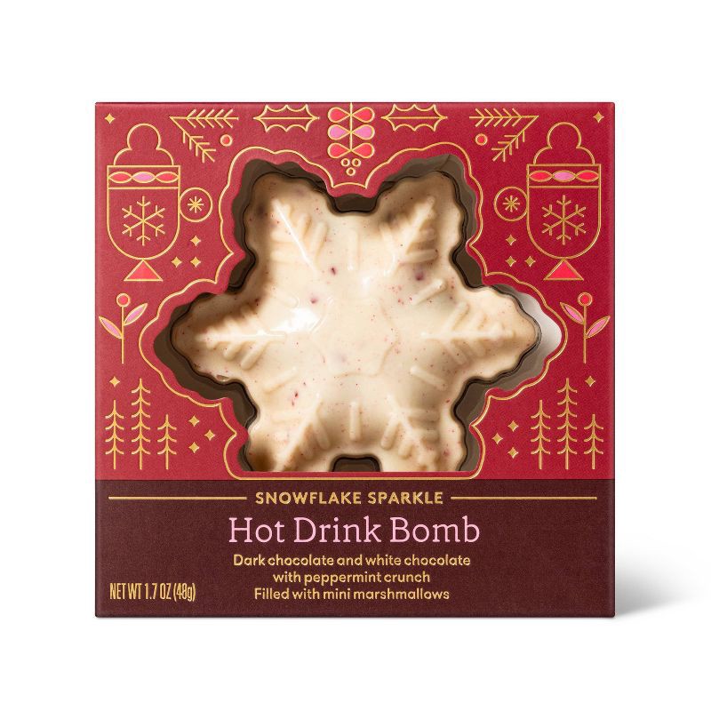 slide 1 of 4, Christmas Snowflake Sparkle Hot Drink Bomb - 1.7oz - Favorite Day™, 1.7 oz