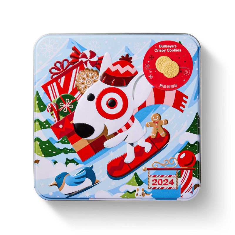 slide 1 of 4, Christmas Bullseye's Sugar Cookies 2024 Collectible Tin - 8oz - Favorite Day™, 8 oz