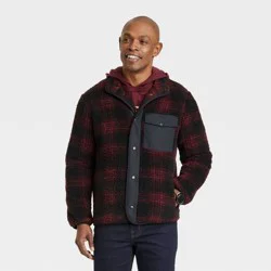 Men's High Pile Fleece Faux Fur Jacket - Goodfellow & Co Red L