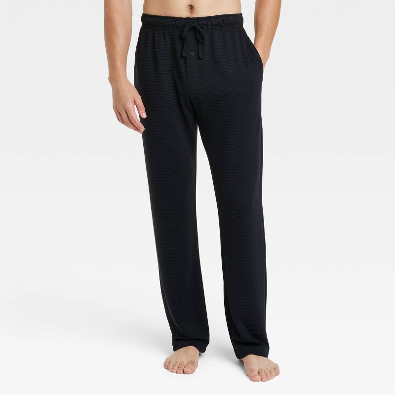 slide 1 of 2, Men's Ottoman Elevated Knit Pajama Pants - Goodfellow & Co™ Black XL, 1 ct