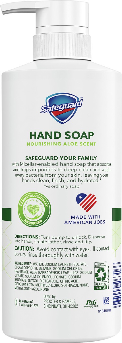 slide 3 of 4, Safeguard Nourishing Aloe Scent Hand Soap 15.5 oz, 15.5 oz