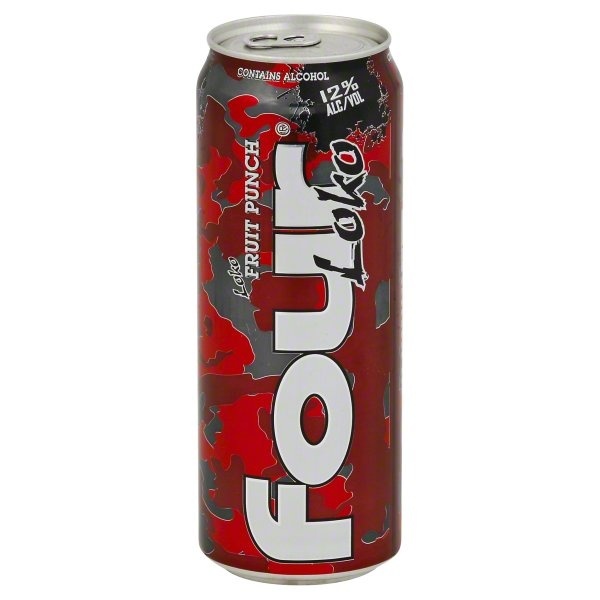 slide 1 of 1, Four Loko Caffeinated Alcoholic Beverage - Fruit Punch, 23.5 oz