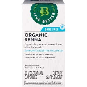 slide 1 of 1, Live Better Organic Senna Vegetarian Capsules, 30 ct