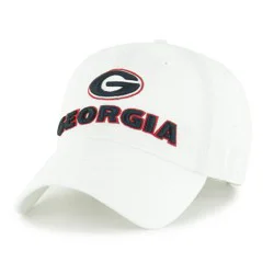 NCAA Georgia Bulldogs White Clean Up Hat: Team Logo Cotton Adjustable Cap