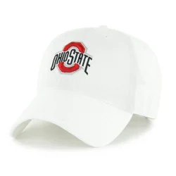 NCAA Ohio State Buckeyes White Clean Up Hat: Cotton, Adjustable, Team Logo