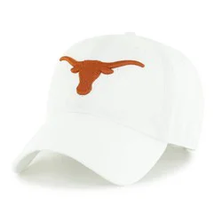 NCAA Texas Longhorns White Clean Up Hat: Cotton Adjustable Team Logo Cap