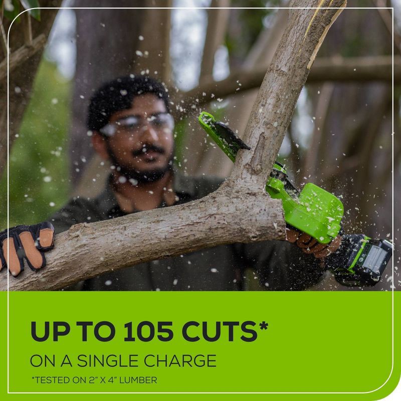 slide 3 of 11, Greenworks POWERALL 24V Cordless Brushless 6" Pruner Saw with 2.0Ah Battery and Charger, 1 ct