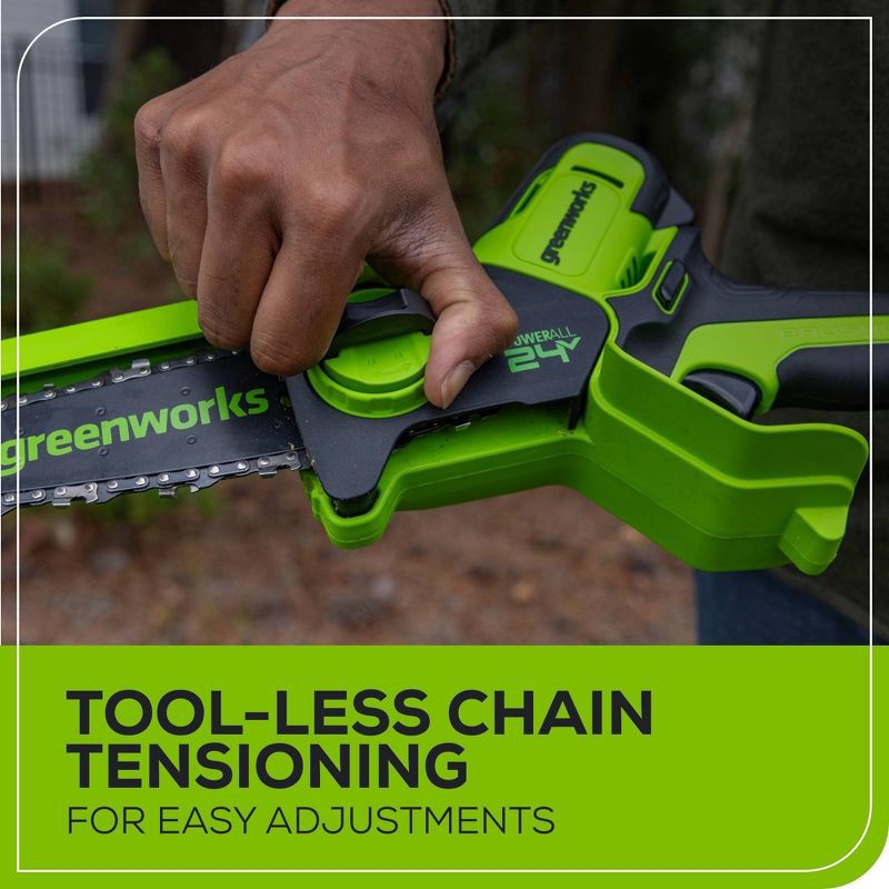 slide 5 of 11, Greenworks POWERALL 24V Cordless Brushless 6" Pruner Saw with 2.0Ah Battery and Charger, 1 ct