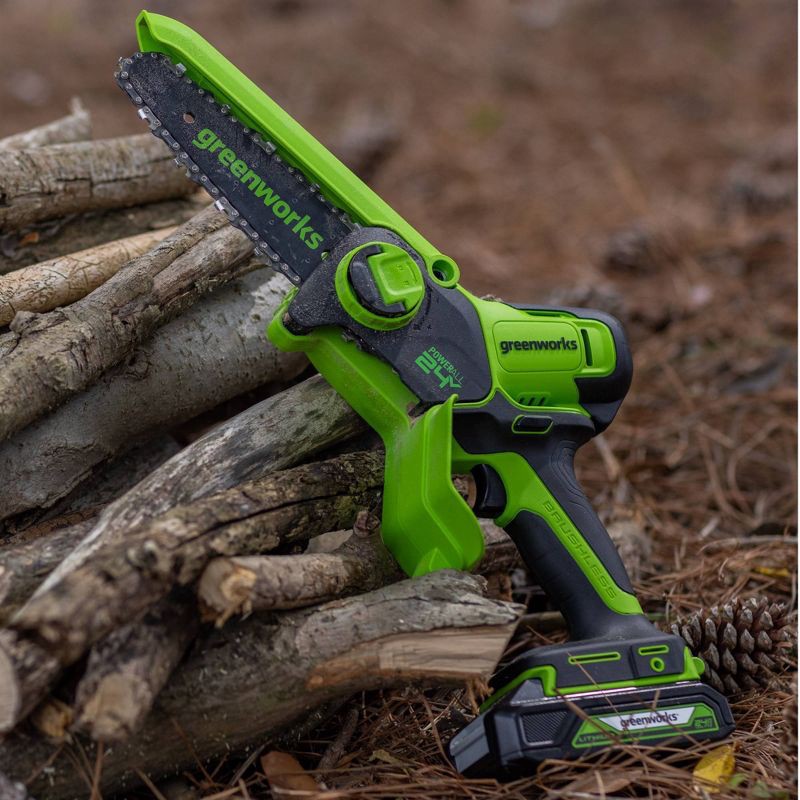 slide 9 of 11, Greenworks POWERALL 24V Cordless Brushless 6" Pruner Saw with 2.0Ah Battery and Charger, 1 ct