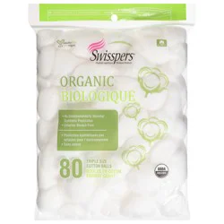 Swisspers Organic Biologique Cotton Balls Triple Size 80 ct