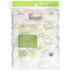 Swisspers Organic Biologique Cotton Balls Triple Size 80 ct