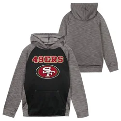 NFL San Francisco 49ers Boys' Black/Gray Long Sleeve Hooded Sweatshirt - XL: Youth Team Logo Apparel, Casual Fit Pullover