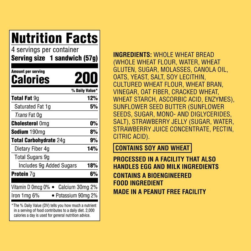 slide 5 of 5, Frozen Sunbutter No Crust Sandwich Strawberry - 4ct - Good & Gather™, 4 ct
