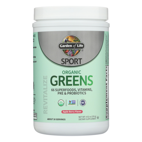 slide 1 of 1, Garden Of Life Powder Greens Apple Berry, 270 gram