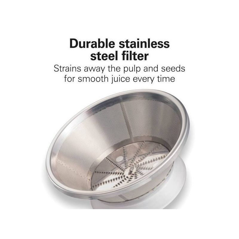 slide 9 of 11, Hamilton Beach HealthSmart Compact Juice Extractor - 67500: 400W Juicer Machine, Dishwasher-Safe, 1-Speed, Black, 1 ct