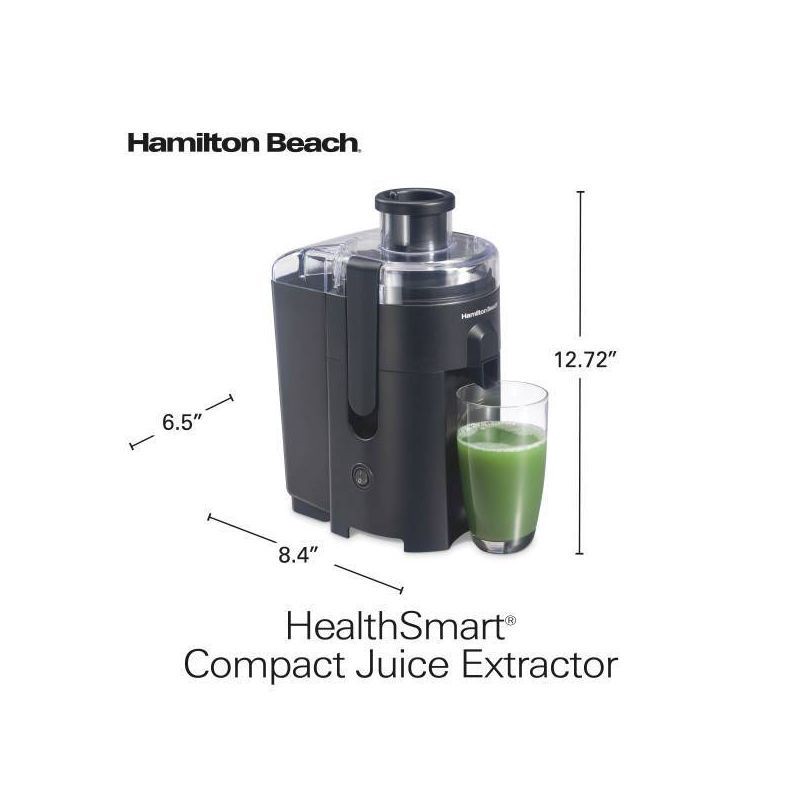 slide 10 of 11, Hamilton Beach HealthSmart Compact Juice Extractor - 67500: 400W Juicer Machine, Dishwasher-Safe, 1-Speed, Black, 1 ct