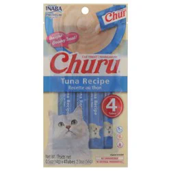 Inaba Churu Tuna Recipe Cat Treats - 4 ct 0.5 oz Tubes