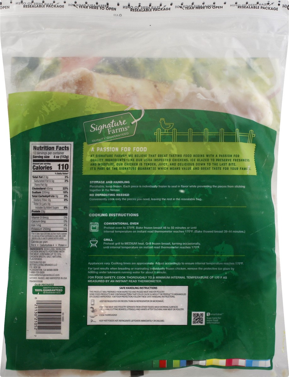 slide 4 of 9, Signature Farms Boneless Skinless Chicken Breasts, 40 oz