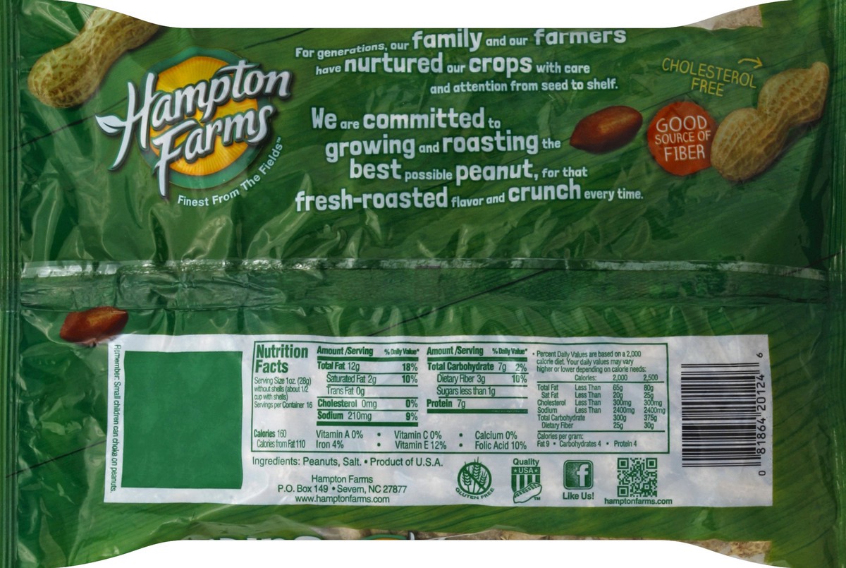 slide 3 of 8, Hampton Farms Peanuts 24 oz, 24 oz