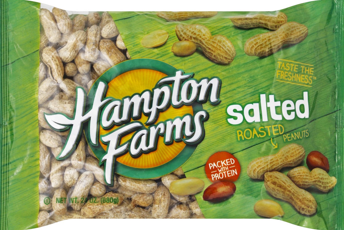 slide 1 of 8, Hampton Farms Peanuts 24 oz, 24 oz