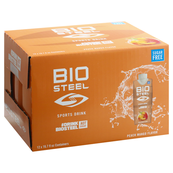 BioSteel Sports Drink, Sugar Free, Peach Mango Flavor 12Pk 16.7 fl oz