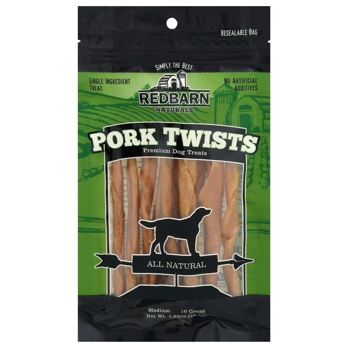 slide 10 of 13, Redbarn Naturals Medium Pork Twists Dog Treats 10 ea, 10 ct