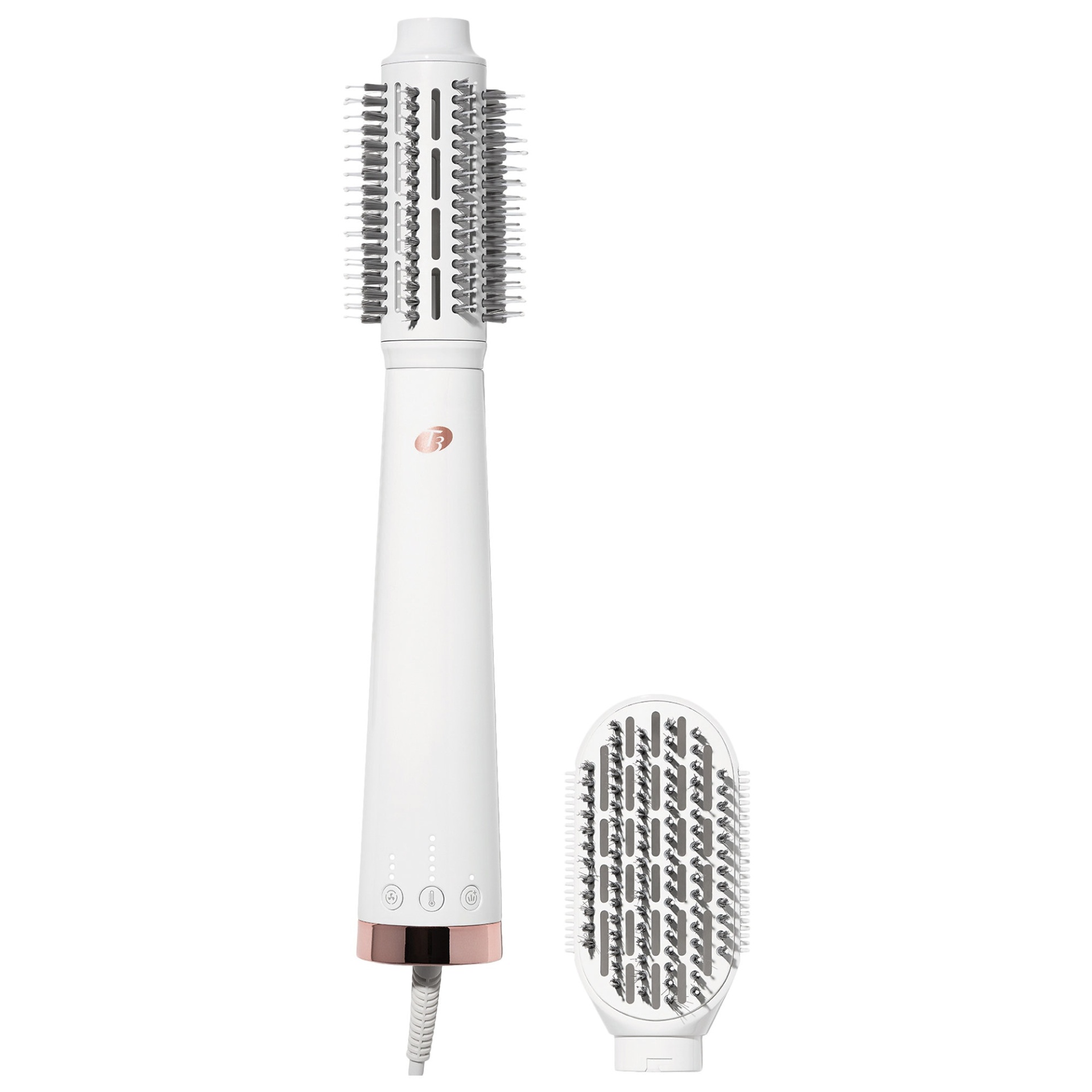 slide 1 of 1, T3 AireBrush Duo Interchangeable Hot Air Blow Dry Brush, 1 ct
