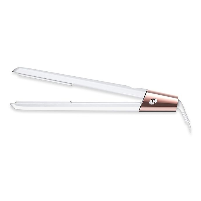 slide 5 of 8, T3 SinglePass Luxe Ionic Straightening & Styling Flat Iron - White/Rose Gold, 1 in