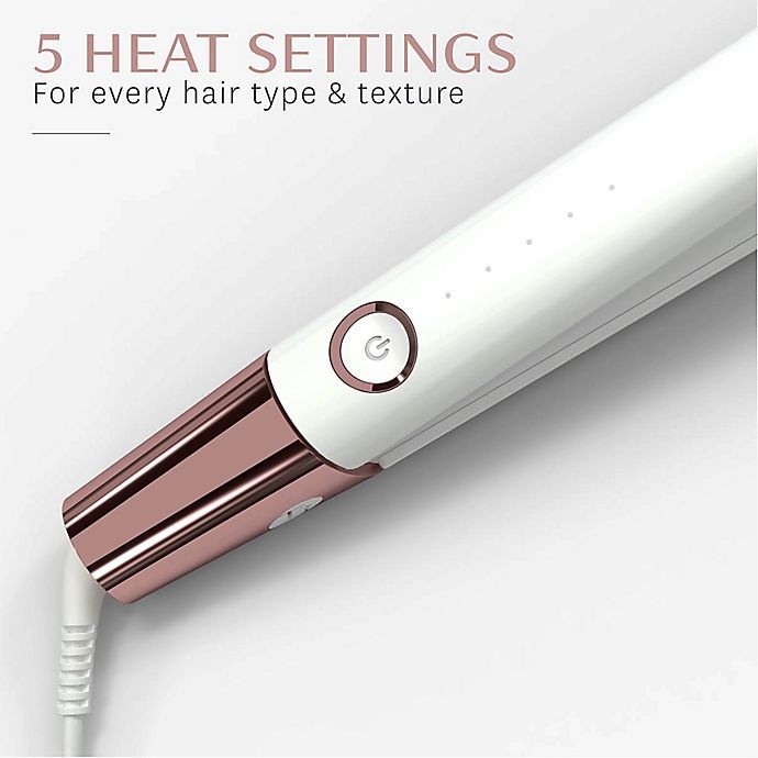 slide 8 of 8, T3 SinglePass Luxe Ionic Straightening & Styling Flat Iron - White/Rose Gold, 1 in
