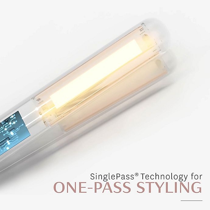 slide 3 of 8, T3 SinglePass Luxe Ionic Straightening & Styling Flat Iron - White/Rose Gold, 1 in