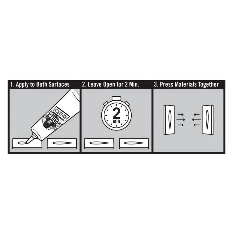 slide 3 of 3, Gorilla 3 fl oz Tube Clear Grip Contact Adhesive, 1 ct