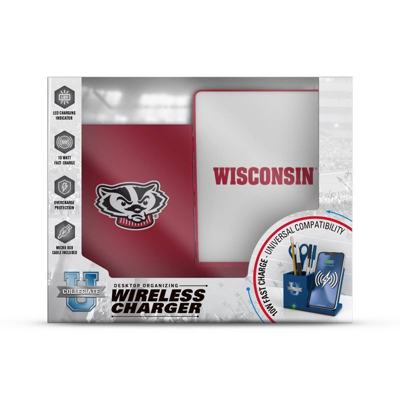 slide 2 of 3, NCAA Wisconsin Badgers Wireless Charging Pen Holder, 1 ct