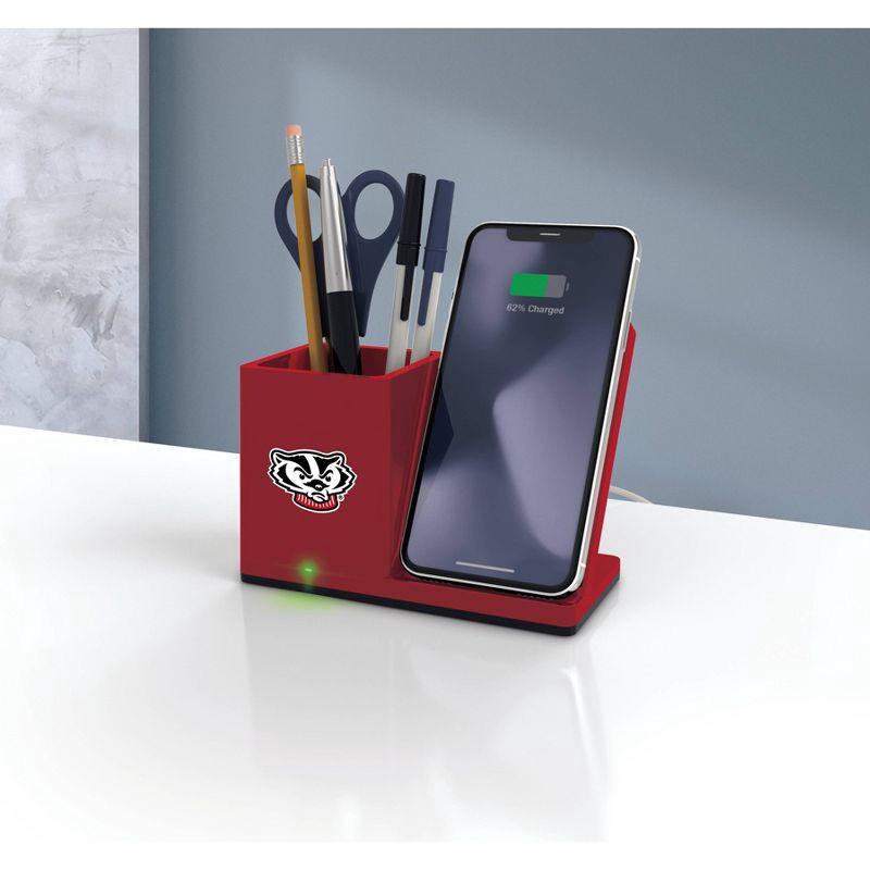 slide 3 of 3, NCAA Wisconsin Badgers Wireless Charging Pen Holder, 1 ct