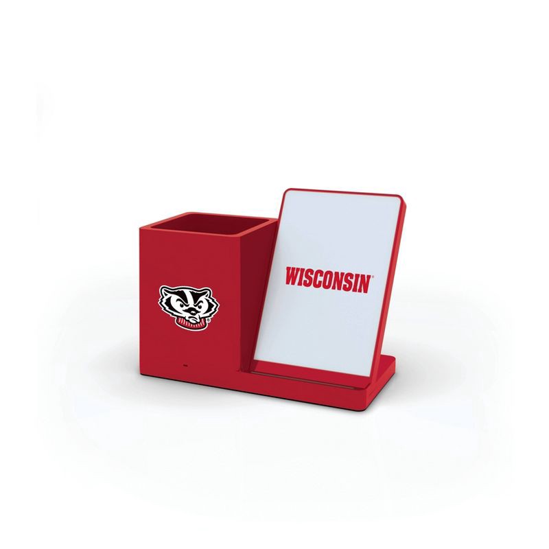 slide 1 of 3, NCAA Wisconsin Badgers Wireless Charging Pen Holder, 1 ct