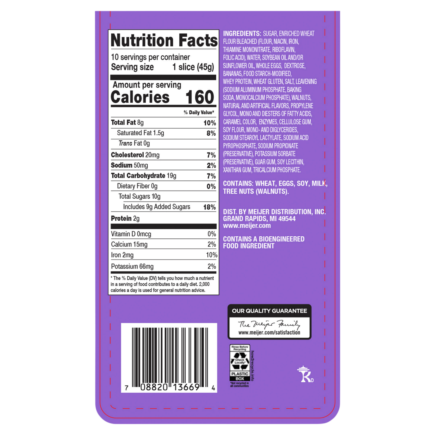 slide 3 of 6, Fresh From Meijer Sliced Banana Nut Creme Cake, 16 oz