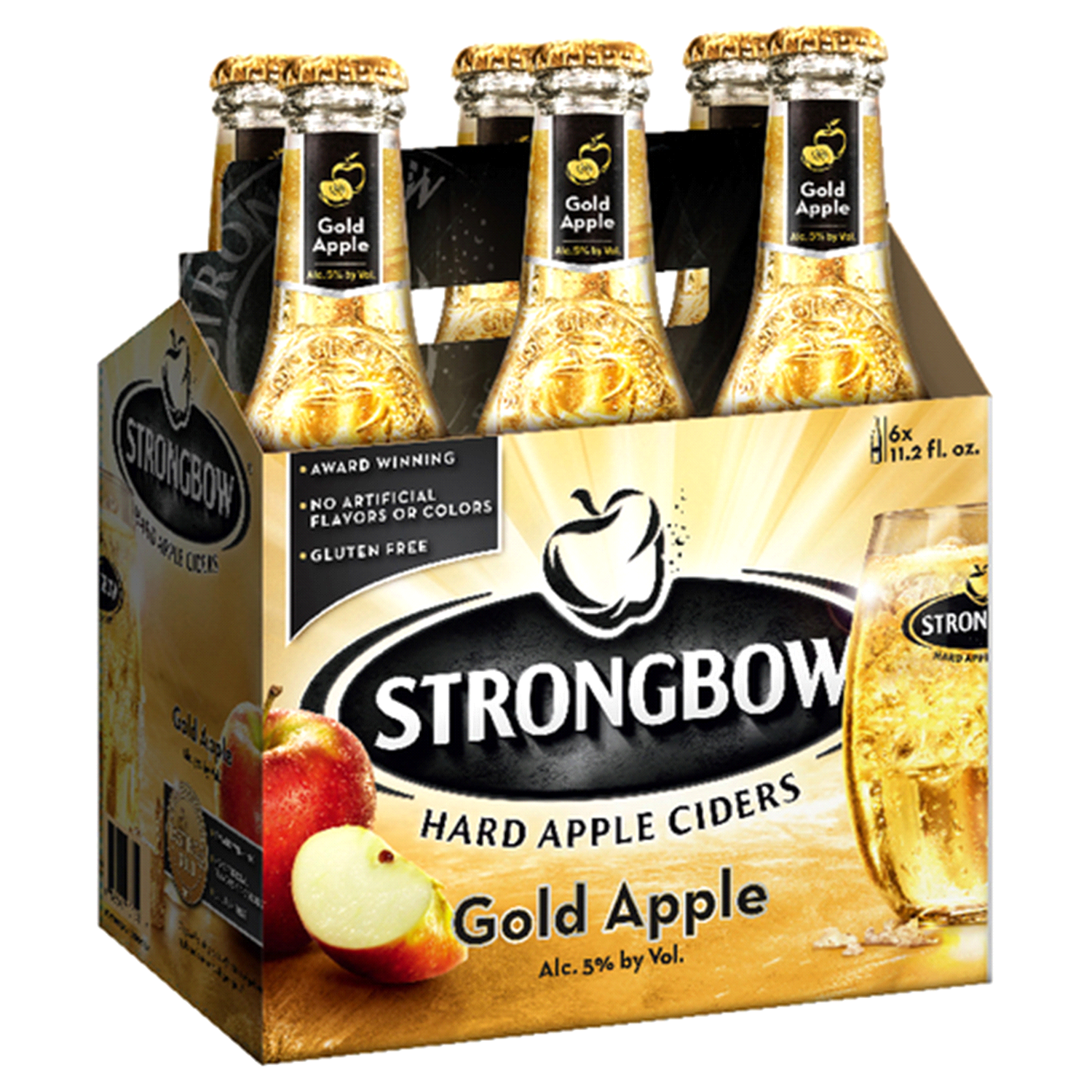 slide 1 of 1, Strongbow Gold Apple Hard Ciders 6 - 11.2 fl oz Bottles, 6 ct