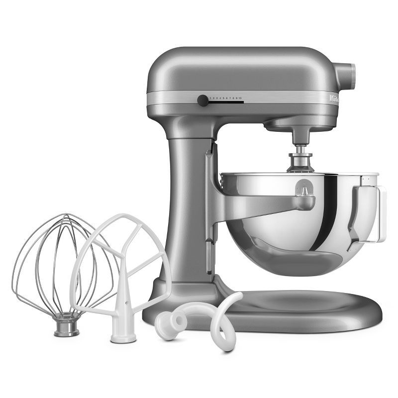 slide 1 of 4, KitchenAid 5.5 Quart Bowl-Lift Stand Mixer - KSM55 - Contour Silver: 11 Speeds, 500W, Stainless Steel, Dishwasher-Safe, 5.5 qt