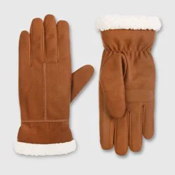 Isotoner Adult Recycled Microsuede Gloves - Cognac S/M