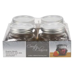 Country Classics Quilted Half Pint Size Regular Mouth Strawberry Canning Jars