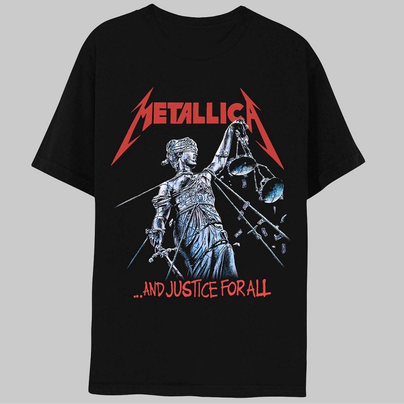 slide 1 of 3, Merch Traffic Men's Metallica Justice Short Sleeve Graphic T-Shirt - Black S, 1 ct