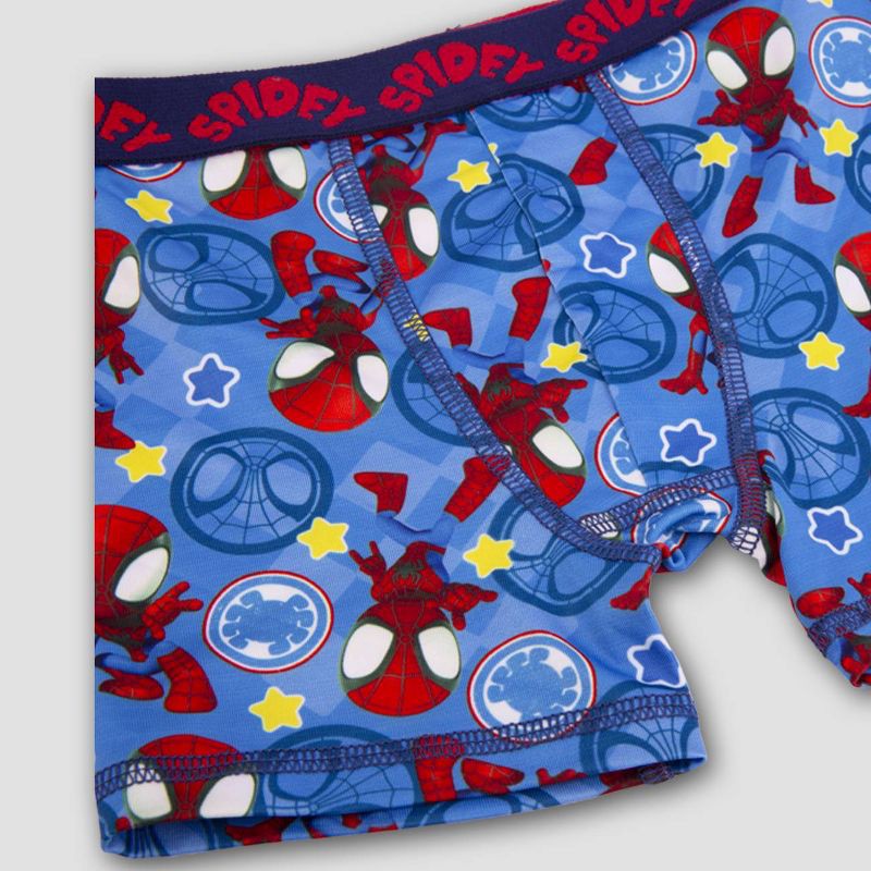 slide 4 of 4, Toddler Boys' Spider-Man 3pk Boxer Briefs - 2T-3T: Spidey and His Amazing Friends Knit Underwear, Polyester Spandex Blend, 3 ct