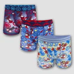 Toddler Boys' Spider-Man 3pk Boxer Briefs - 2T-3T: Spidey and His Amazing Friends Knit Underwear, Polyester Spandex Blend