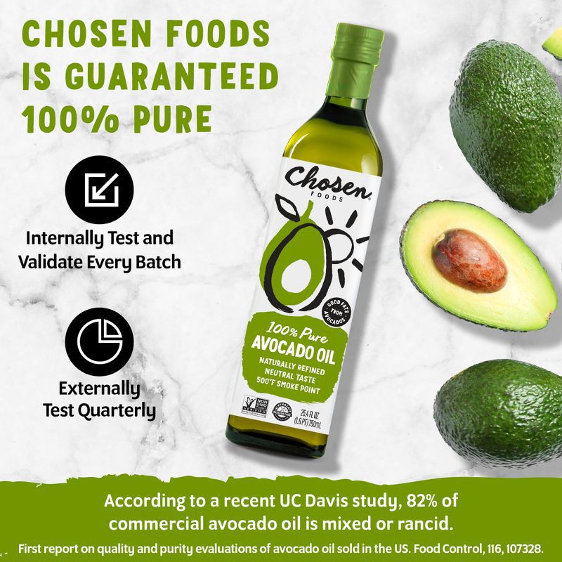 slide 5 of 7, Chosen Foods 100% Pure Avocado Oil - 33.8 fl oz, 33.8 fl oz